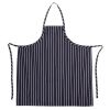 Chef Works Premium Woven Bib Apron Navy and White Stripe