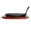Olympia Cast Iron Round Sizzler with Wooden Stand