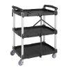 Vogue 3 Tier PP Folding Trolley Black Small
