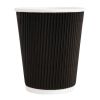 Fiesta Recyclable Coffee Cups Ripple Wall Black 225ml / 8oz