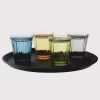 Olympia Cabot Panelled Glass Tumbler Blue 260ml (Pack of 6)