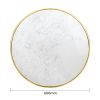 Bolero Round Marble Tabletop with Brass Effect Rim White 600mm