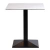 Square Dining Table with Turin Metal Base Laminate Marble Effect