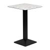 Square Poseur Table with Turin Metal Base Laminate Marble Effect