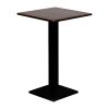 Square Poseur Table with Turin Metal Base Laminate Walnut Effect