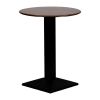 Turin Metal Base Round Poseur Table with Laminate Top Walnut 600mm