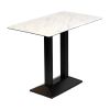 Turin Metal Base Rectangular Poseur Table with Laminate Top Marble 1200x700mm