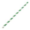 Fiesta Compostable Paper Straws Green Stripes (Pack of 250)
