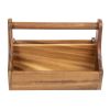 T&G Woodware Acacia Wood Condiment Basket with Handle