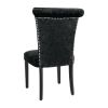 Bolero Black Crushed Velvet Dining Chair (Pack of 2)