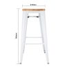 Bolero Bistro High Stools with Wooden Seatpad White (Pack of 4)