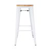 Bolero Bistro High Stools with Wooden Seatpad White (Pack of 4)