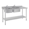 Vogue Double Sink Right Hand Drainer