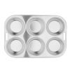 Vogue Stainless Steel Deep Muffin Tray 6 Cup
