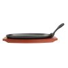 Olympia Cast Iron Oval Sizzler with Wooden Stand 240mm