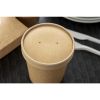 Colpac Recyclable Kraft Microwavable Soup Cup Lids 450ml / 16oz (Pack of 500)