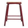Bolero Cantina Low Stools with Wooden Seat Pad Wine Red (Pack of 4)