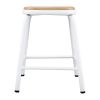 Bolero Cantina Low Stools with Wooden Seat Pad White (Pack of 4)