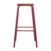Bolero Cantina High Stools with Wooden Seat Pad Wine Red (Pack of 4)