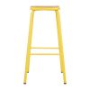 Bolero Cantina High Stools with Wooden Seat Pad Yellow (Pack of 4)