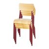 Bolero Cantina Side Chairs with Wooden Seat Pad and Backrest Wine Red (Pack of 4)