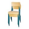 Bolero Cantina Side Chairs with Wooden Seat Pad and Backrest Teal (Pack of 4)