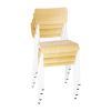 Bolero Cantina Side Chairs with Wooden Seat Pad and Backrest White (Pack of 4)