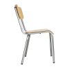 Bolero Cantina Side Chairs with Wooden Seat Pad and Backrest Galvanised (Pack of 4)