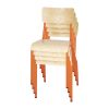 Bolero Cantina Side Chairs with Wooden Seat Pad and Backrest Orange (Pack of 4)