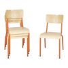 Bolero Cantina Side Chairs with Wooden Seat Pad and Backrest Orange (Pack of 4)