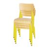 Bolero Cantina Side Chairs with Wooden Seat Pad and Backrest Yellow (Pack of 4)