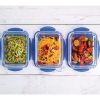 Pyrex Batch Cooking Cook & Go Food Storage Glass Containers Set of 3 0.8 ml