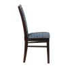 Brooklyn Padded Back Dark Walnut Dining Chair with Black Diamond Padded Seat and Back (Pack of 2)