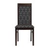 Brooklyn Padded Back Dark Walnut Dining Chair with Blue Diamond Padded Seat and Back (Pack of 2)