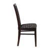 Brooklyn Padded Back Dark Walnut Dining Chair with Blue Diamond Padded Seat and Back (Pack of 2)