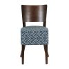 Asti Padded Dark Walnut Dining Chair with Black Diamond Deep Padded Seat and Back (Pack of 2)