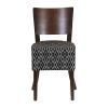 Asti Padded Dark Walnut Dining Chair with Blue Diamond Deep Padded Seat and Back (Pack of 2)