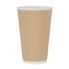Fiesta Recyclable Ripple Wall Takeaway Coffee Cups Kraft 455ml / 16oz