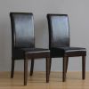 Bolero Curved Back Leather Chairs Dark Brown (Pack of 2)