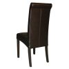 Bolero Curved Back Leather Chairs Dark Brown (Pack of 2)