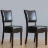 Bolero Chunky Faux Leather Chairs Dark Brown (Pack of 2)