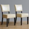 Bolero Chunky Faux Leather Chairs Cream (Pack of 2)