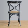 GG654 - Bolero Wooden Dining Chair with Cross Backrest Black Wash Finish (Box 2)