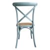 Bolero Blue Bentwood Chairs with Metal Cross Backrest (Pack of 2)