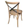 Bolero Natural Bentwood Chairs with Metal Cross Backrest (Pack of 2)