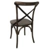 Bolero Wooden Dining Chair with Metal Cross Backrest Walnut Finish (Pack of 2)