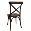 Bolero Wooden Dining Chair with Metal Cross Backrest Walnut Finish (Pack of 2)