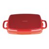 Vogue Red Rectangular Cast Iron Dish 2.8Ltr