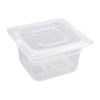 Vogue Polypropylene 1/6 Gastronorm Container with Lid 100mm (Pack of 4)