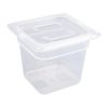 Vogue Polypropylene 1/6 Gastronorm Container with Lid 150mm (Pack of 4)